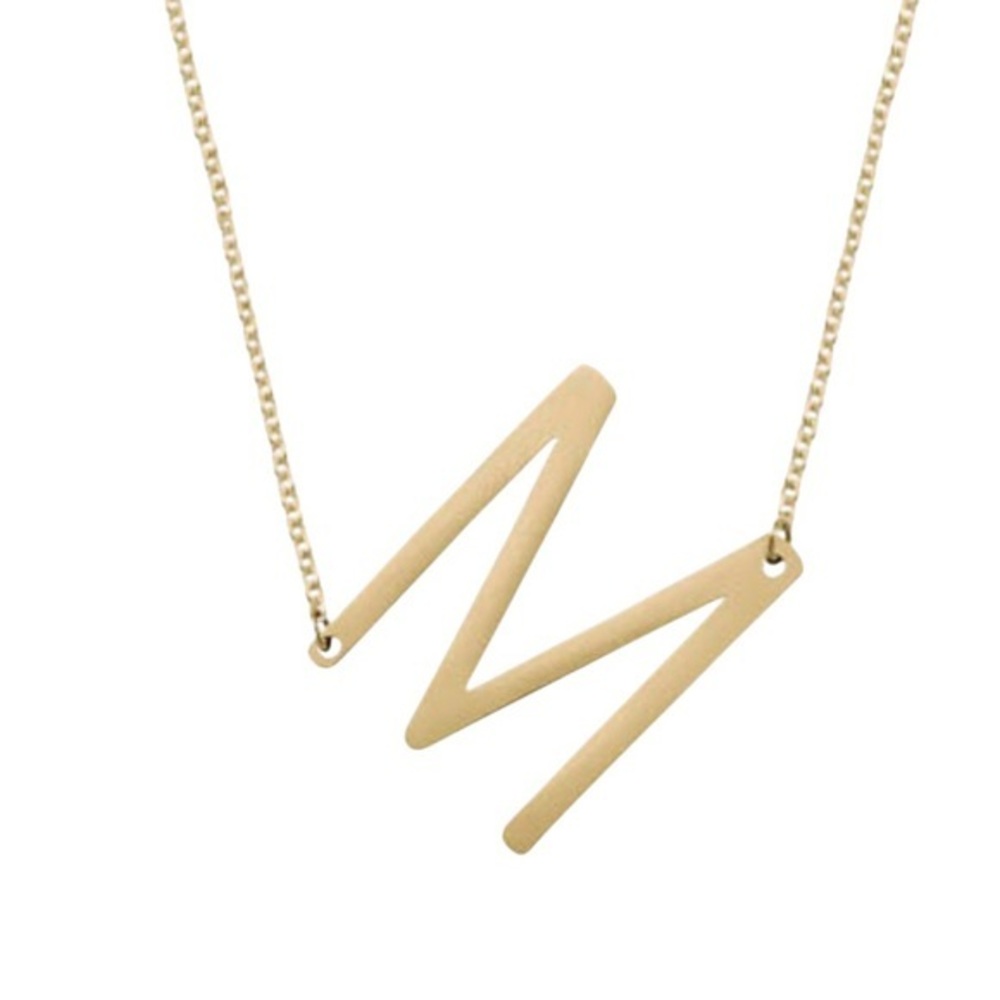 Mint & Lily Gold Letter M Necklace Pendant Personalized Initial Jewelry Gift